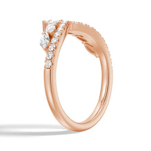 Load image into Gallery viewer, V Curve Marquise Round Moissanite Band