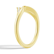 Load image into Gallery viewer, Curved Double V Moissanite Wedding Band – Unique Elegant Design