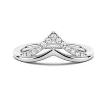 Load image into Gallery viewer, Curved Double V Moissanite Wedding Band