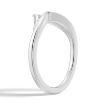 Load image into Gallery viewer, Curved Double V Moissanite Wedding Band – Unique Elegant Design
