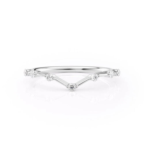 Curved Moissanite Wedding Band for Women
