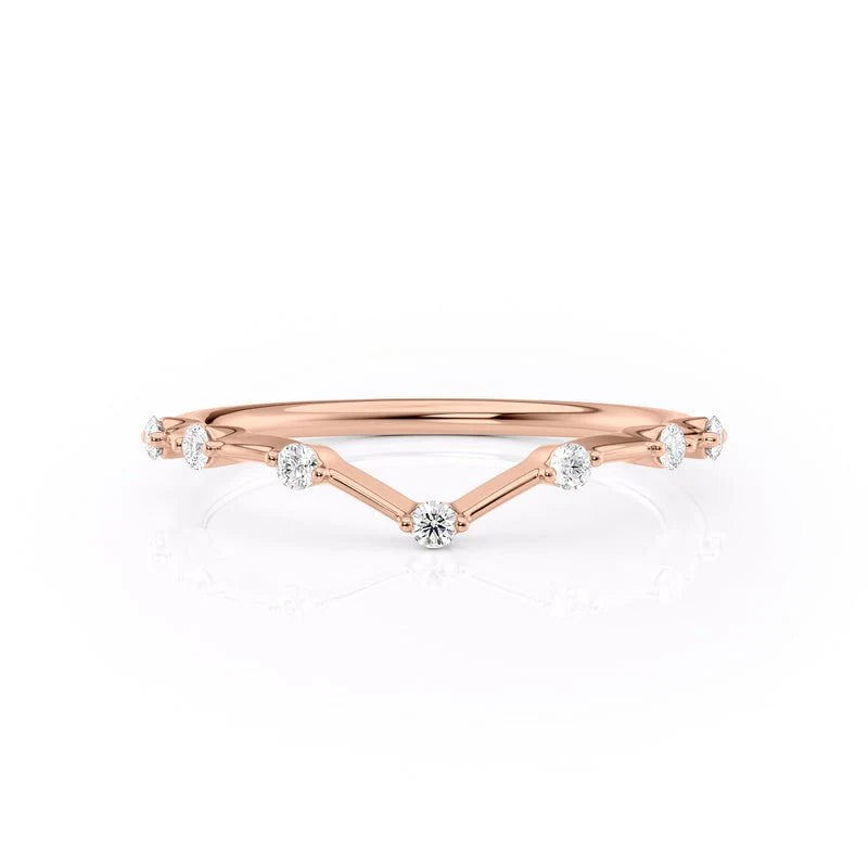 Round Cut Moissanite Curved Stacking Ring