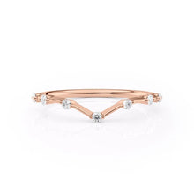 Load image into Gallery viewer, Round Cut Moissanite Curved Stacking Ring