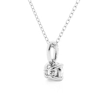 Load image into Gallery viewer, Hidden Halo Cushion Cut Moissanite Necklace | Silver &amp; Gold