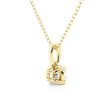 Load image into Gallery viewer, Hidden Halo Cushion Cut Moissanite Necklace | Silver &amp; Gold