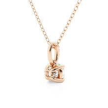 Load image into Gallery viewer, Hidden Halo Cushion Cut Moissanite Necklace | Silver &amp; Gold
