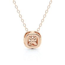 Load image into Gallery viewer, Cushion Cut Moissanite Halo Necklace | Silver &amp; Gold