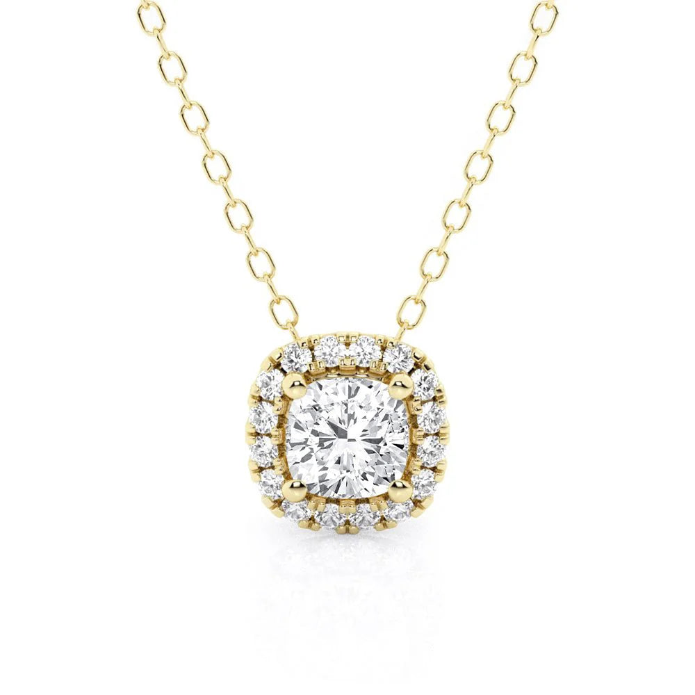 halo moissanite necklace