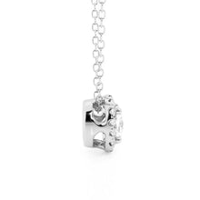 Load image into Gallery viewer, Cushion Cut Moissanite Halo Necklace | Silver &amp; Gold