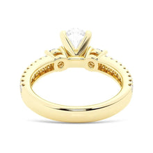 Load image into Gallery viewer, 18K Gold Three-Stone Moissanite Engagement Ring