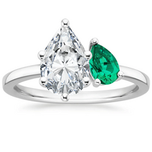Load image into Gallery viewer, Double Pear Cut Moissanite Engagement Ring