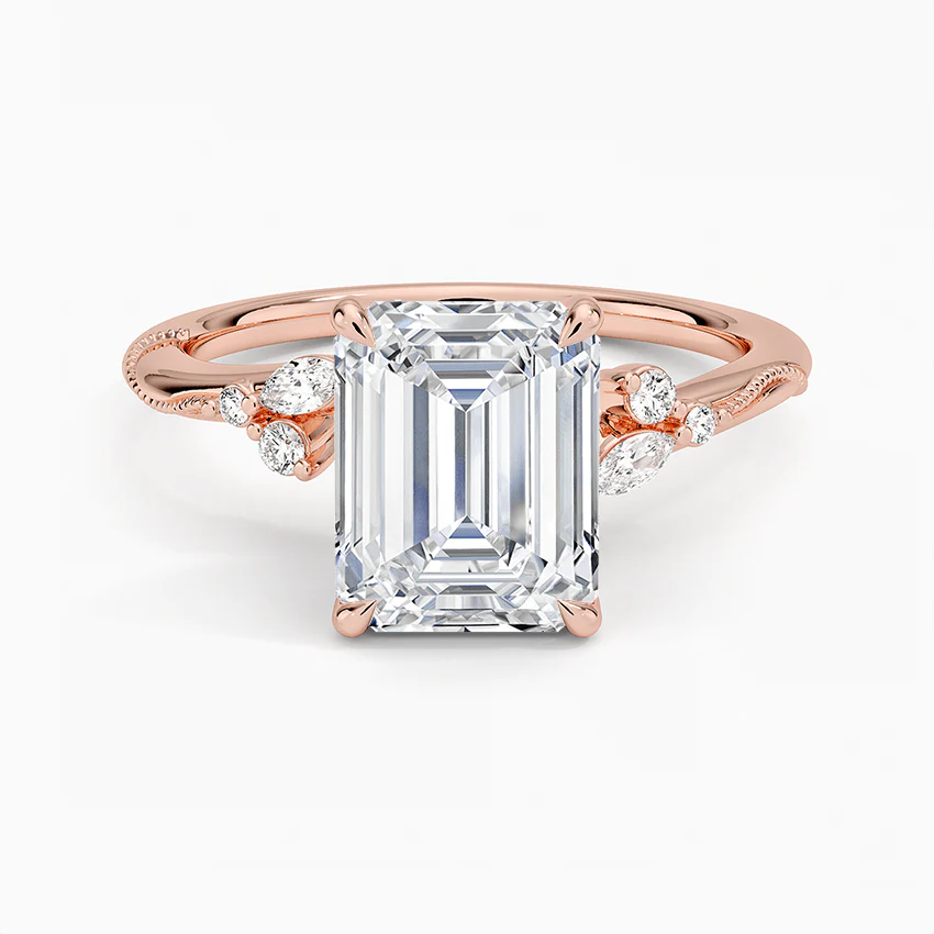 Timeless Solitaire Engagement Ring with Emerald Stone