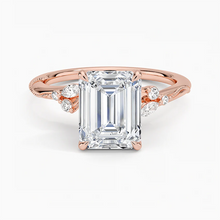 Load image into Gallery viewer, Timeless Solitaire Engagement Ring with Emerald Stone