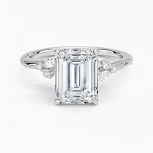 Load image into Gallery viewer, 2 Carat Emerald Cut Moissanite Engagement Ring