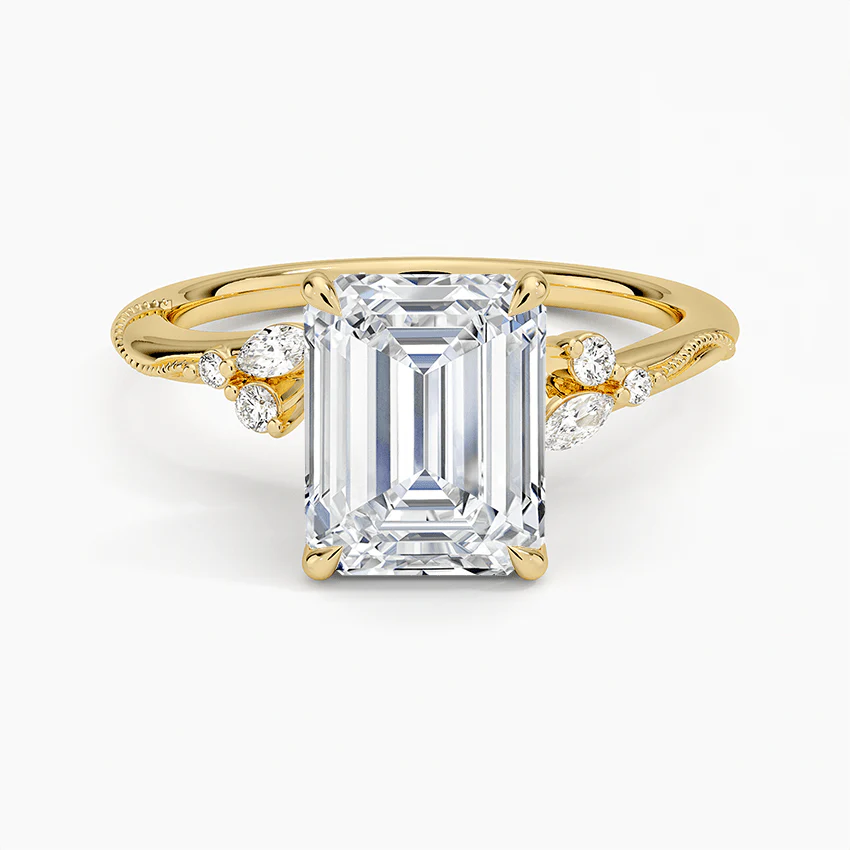Emerald Cut Moissanite Ring for Modern Brides