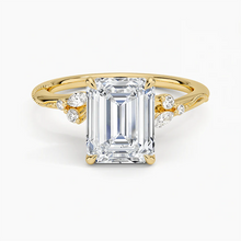 Load image into Gallery viewer, Emerald Cut Moissanite Ring for Modern Brides