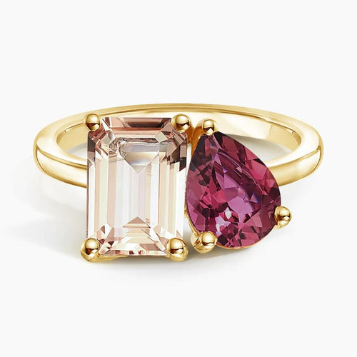Romantic Two-Stone Gem Ring Design