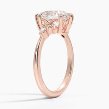 Load image into Gallery viewer, Romantic Engagement Ring with Pear Center and Side Stones