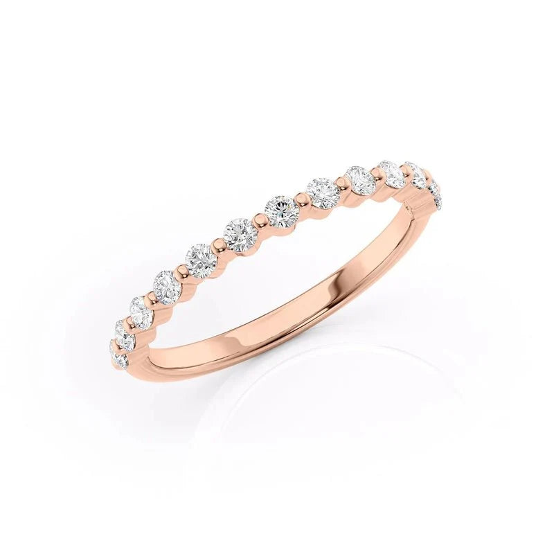 Elegant Round Cut Moissanite Wedding Band | Sterling Silver, 10K-18K Gold & Platinum