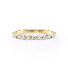 Load image into Gallery viewer, Elegant Round Cut Moissanite Wedding Band | Sterling Silver, 10K-18K Gold &amp; Platinum