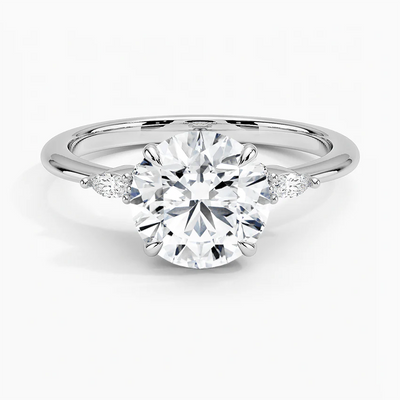 Elegant Round Moissanite Engagement Ring