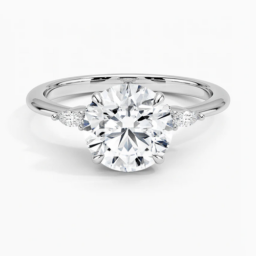 Elegant Round Moissanite Engagement Ring