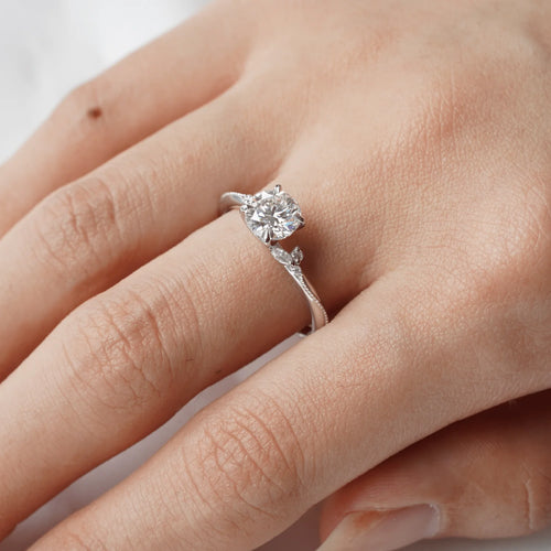 Classic Round Cut Moissanite Ring for Her