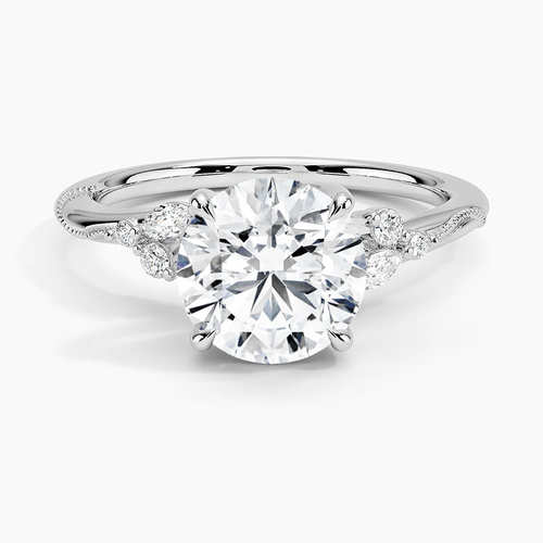 Elegant Round Moissanite Engagement Ring