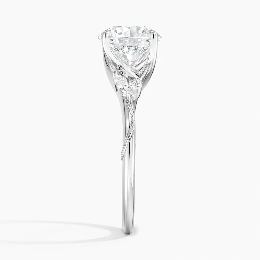 Side View of Round Moissanite Solitaire Ring