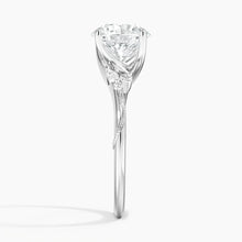 Load image into Gallery viewer, Side View of Round Moissanite Solitaire Ring