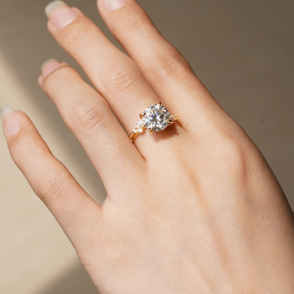 Classic Solitaire Moissanite Ring in Gold