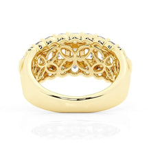 Load image into Gallery viewer, Emerald and Round Cut Moissanite Wedding Band – Unique Fashion Ring in Silver, Gold or Platinum