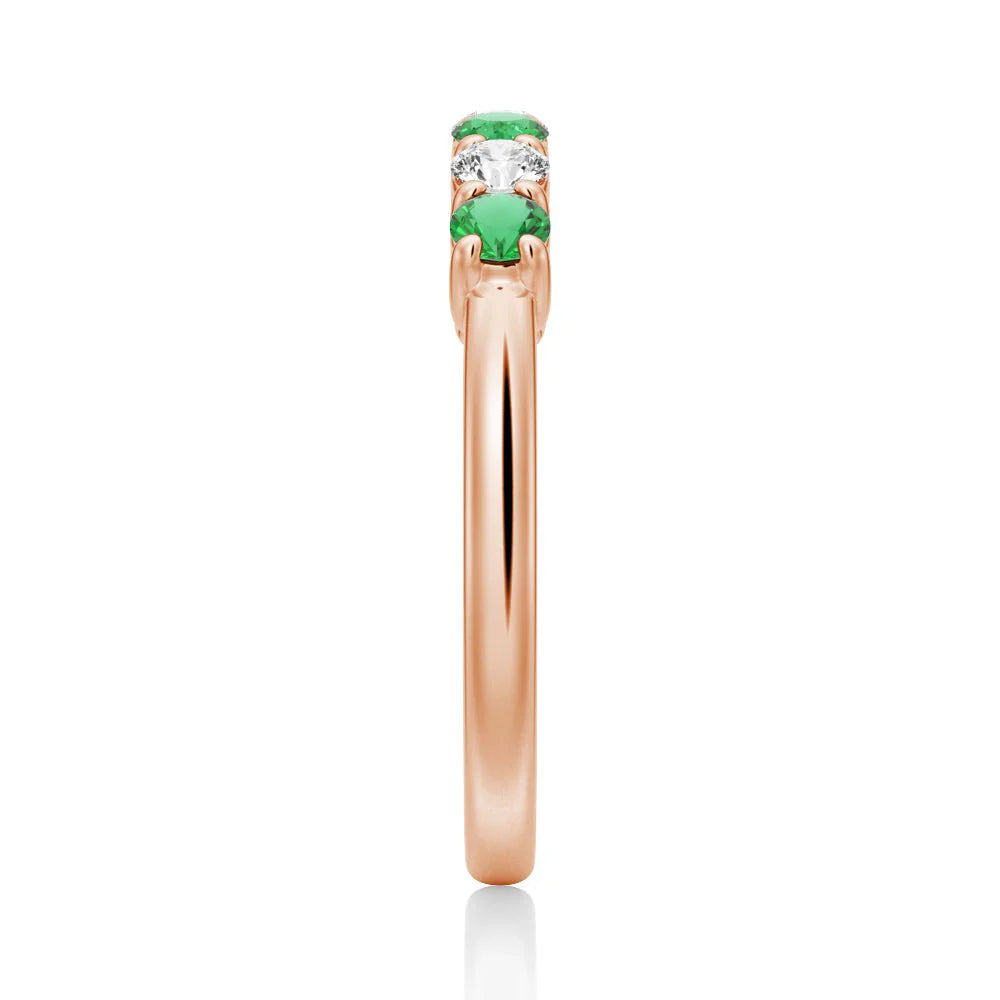 Classic Emerald and White Sapphire Ring