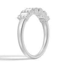 Load image into Gallery viewer, Platinum Emerald Cut and Pavé Eternity Ring