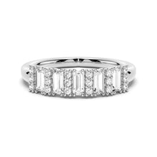Load image into Gallery viewer, Emerald Cut and Round Pavé Moissanite Wedding Band