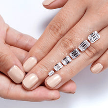 Load image into Gallery viewer, Emerald Cut Lab-Grown Diamond Engagement Ring with Tapered Baguettes – Gold or Platinum