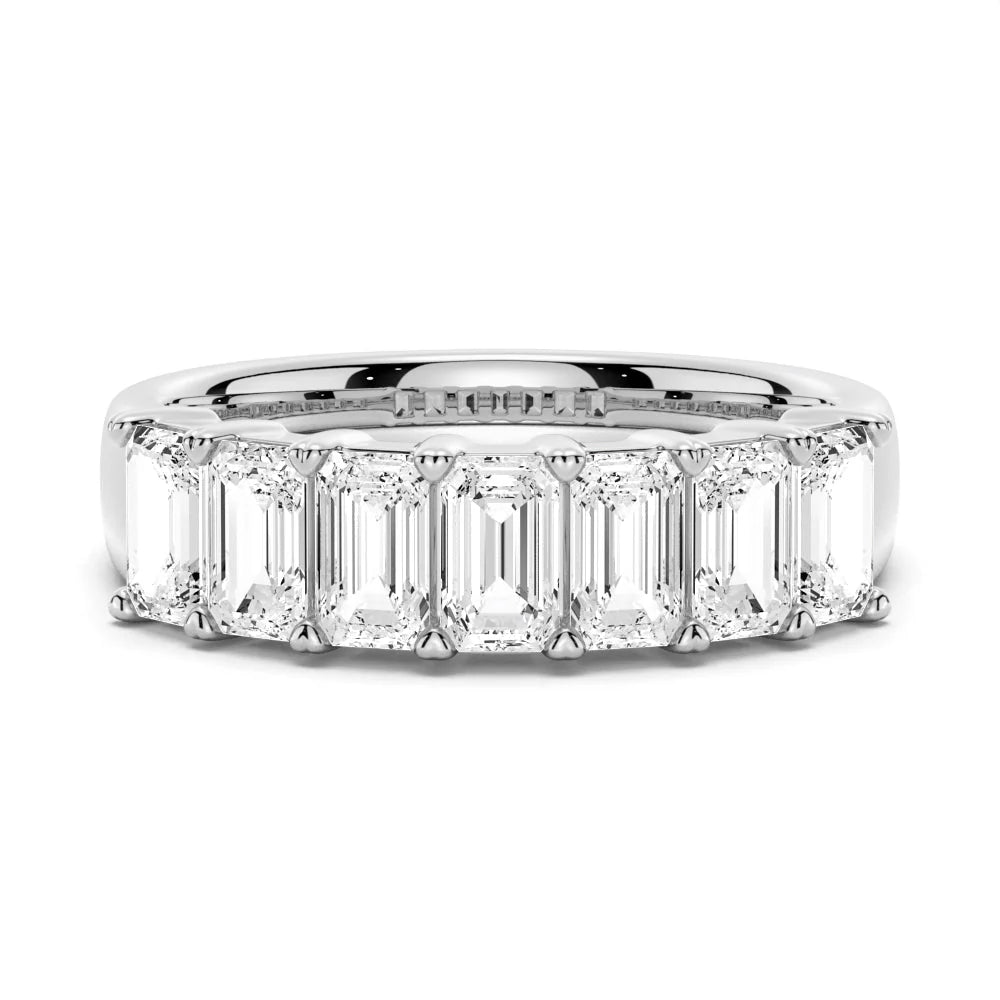 Emerald Cut Moissanite Eternity Band