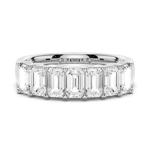Emerald Cut Moissanite Eternity Band
