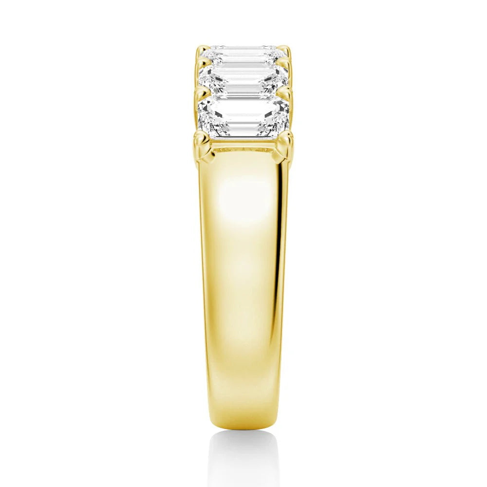 Emerald Cut Moissanite Wedding Band – Eternity Ring in Silver, Gold, or Platinum