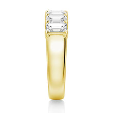 Load image into Gallery viewer, Emerald Cut Moissanite Wedding Band – Eternity Ring in Silver, Gold, or Platinum