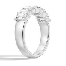 Load image into Gallery viewer, Emerald Cut Moissanite Wedding Band – Eternity Ring in Silver, Gold, or Platinum