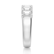 Load image into Gallery viewer, Emerald Cut Moissanite Wedding Band – Eternity Ring in Silver, Gold, or Platinum