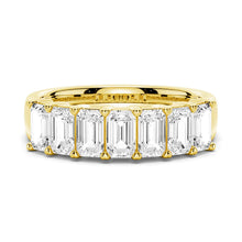 Load image into Gallery viewer, Gold Emerald Moissanite Wedding Band