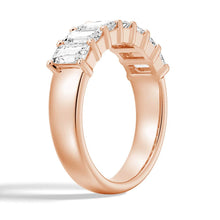 Load image into Gallery viewer, Closeup of Emerald Cut Moissanite Band