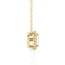 Load image into Gallery viewer, Emerald Cut Moissanite Halo Necklace | Silver &amp; Gold Options