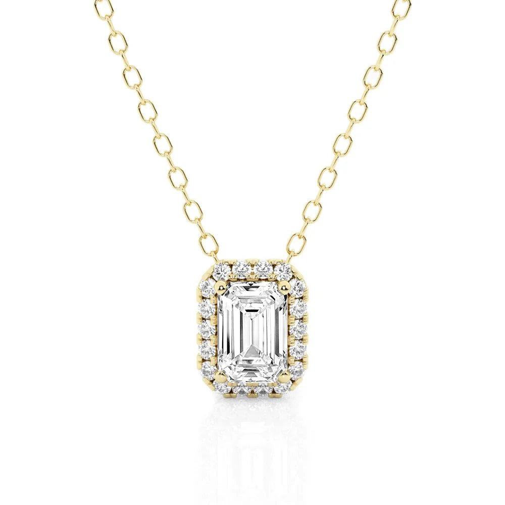 halo moissanite necklace  