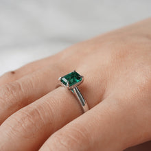Load image into Gallery viewer, Moissanite Emerald Cut Ring Closeup