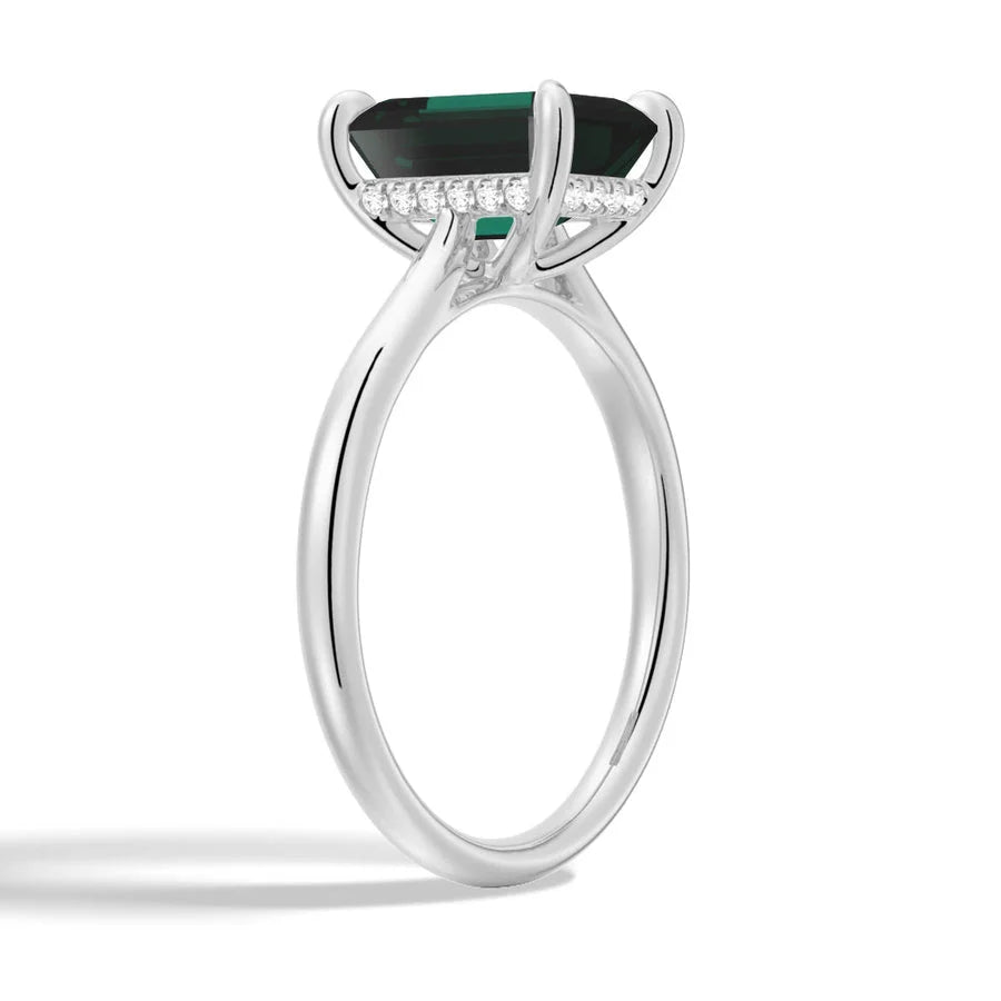 Classic Emerald Moissanite Ring in Gold