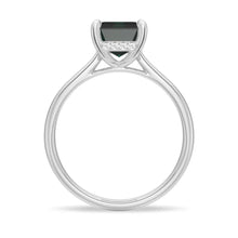 Load image into Gallery viewer, Platinum Emerald Ring with Hidden Halo