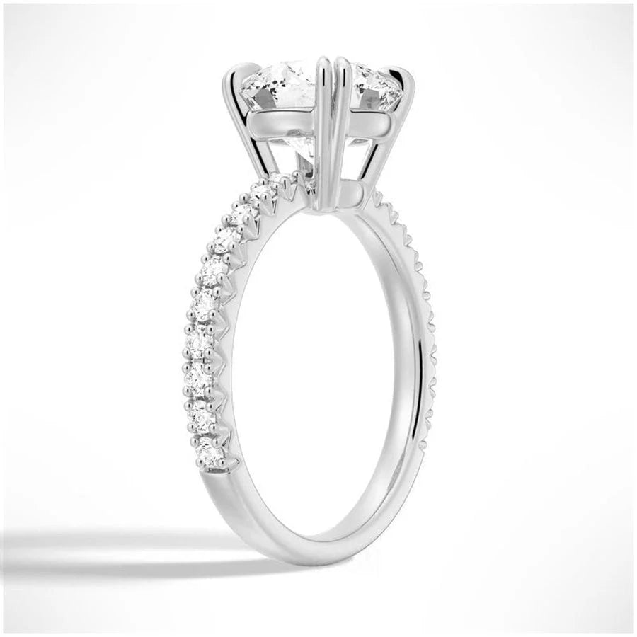 Dramatic Four-Prong Moissanite Solitaire Ring